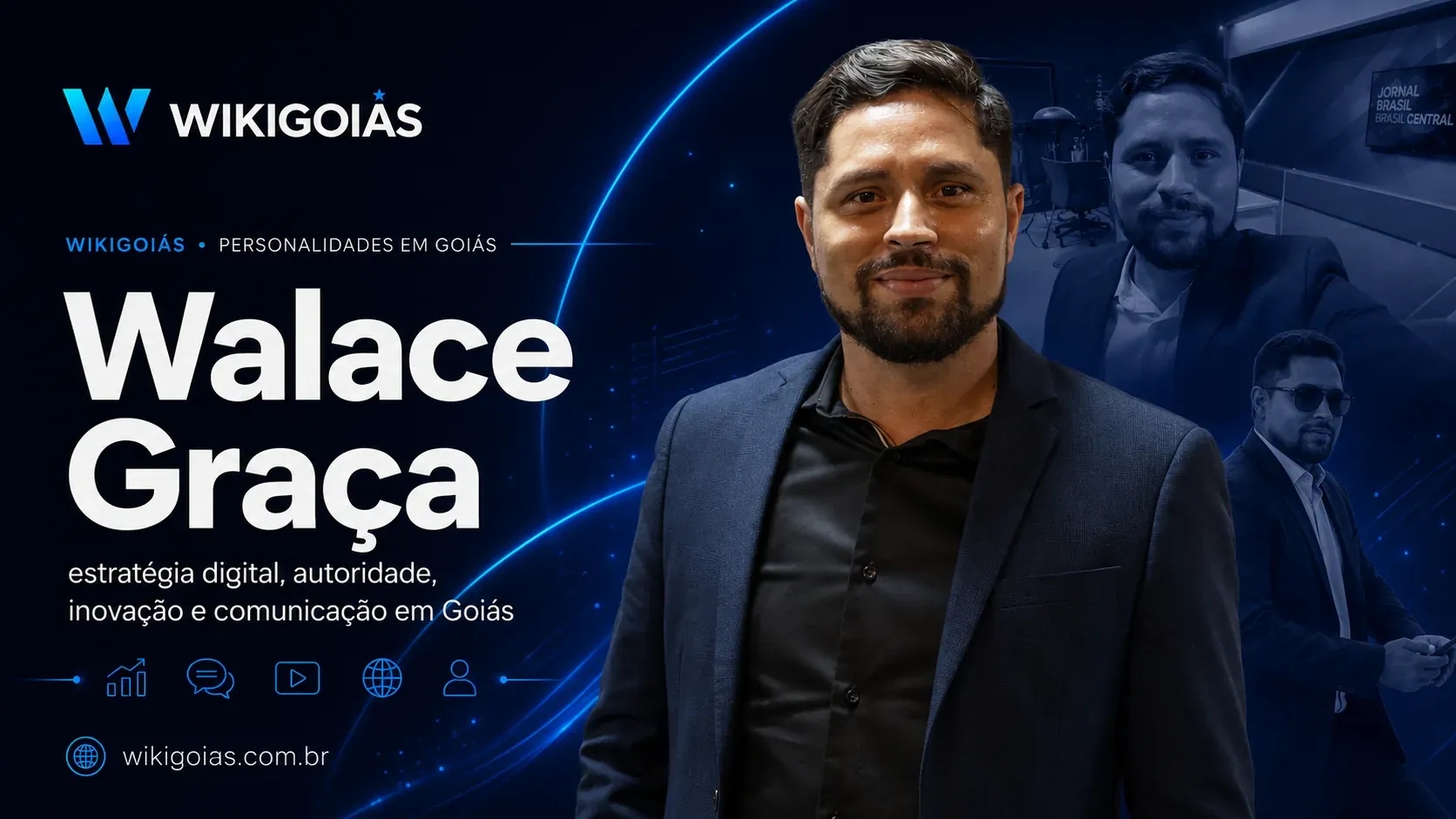 Card editorial do WikiGoiás sobre Walace Graça e estratégia digital em Goiás